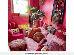 Vente-unique Handstoel-Draaibare Fauteuil Hand Catchy Van Fluweel - Fuchsia