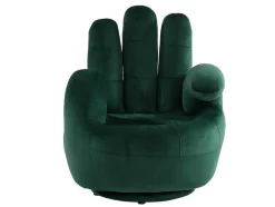 Vente-unique Handstoel-Draaibare Fauteuil Hand Catchy Van Fluweel - Spargroen