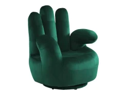 Vente-unique Handstoel-Draaibare Fauteuil Hand Catchy Van Fluweel - Spargroen