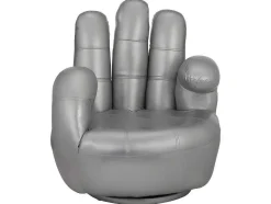 Vente-unique Handstoel-Draaiende Fauteuil Catchy Van Kunstleer - Zilverkleurig