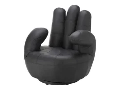 Vente-unique Handstoel-Draaiende Fauteuil Catchy Van Kunstleer - Zwart