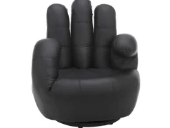 Vente-unique Handstoel-Draaiende Fauteuil Catchy Van Kunstleer - Zwart