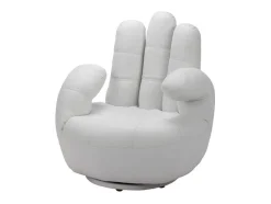 Vente-unique Handstoel-Draaiende Fauteuil Catchy Van Kunstleer - Wit