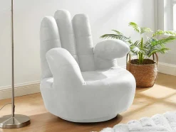 Vente-unique Handstoel-Draaiende Fauteuil Catchy Van Kunstleer - Wit