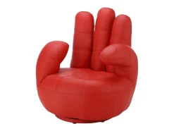 Vente-unique Handstoel-Draaiende Fauteuil Catchy Van Kunstleer - Rood