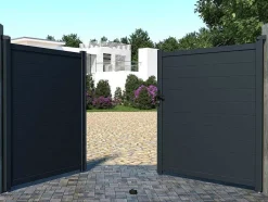 EXPERTLAND Hekjes & Poorten-Draaipoort Van Aluminium Antraciet - L305 X 181 Cm - Nazario