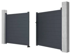 EXPERTLAND Hekjes & Poorten-Draaipoort Van Aluminium Antraciet - L355 X 166 Cm - Nazario