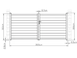 EXPERTLAND Hekjes & Poorten-Draaipoort Van Aluminium Antraciet - L355 X 166 Cm - Nazario