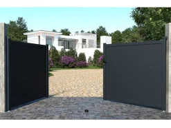 EXPERTLAND Hekjes & Poorten-Draaipoort Van Aluminium Antraciet - L355 X 166 Cm - Nazario