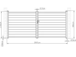 EXPERTLAND Hekjes & Poorten-Draaipoort Van Aluminium Antraciet - L397 X 181 Cm - Nazario