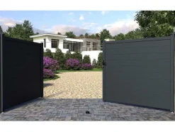 EXPERTLAND Hekjes & Poorten-Draaipoort Van Aluminium Antraciet - L397 X 181 Cm - Nazario