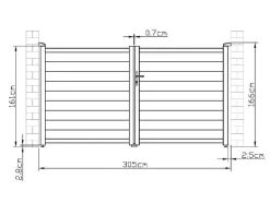 EXPERTLAND Hekjes & Poorten-Draaipoort Van Aluminium Antraciet - L305 X 166 Cm - Nazario