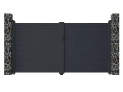 EXPERTLAND Hekjes & Poorten-Draaipoort Van Aluminium Antraciet - L305 X 166 Cm - Nazario