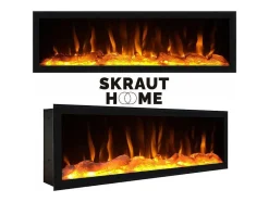Skraut Home Buffetkast-Dressoir, Opbergkast, 210, 4 Deuren, Elektrische Haard Xxl, Industrieel Design, Cement