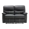 Vente-unique Bankstel 3+2-Drie- En Tweezitsrelaxbank Canby - Kunstleer - Zwart
