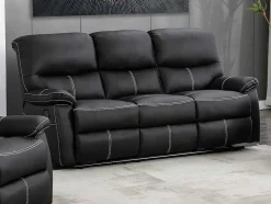 Vente-unique Bankstel 3+2-Drie- En Tweezitsrelaxbank Canby - Kunstleer - Zwart