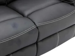 Vente-unique Bankstel 3+2-Drie- En Tweezitsrelaxbank Canby - Kunstleer - Zwart