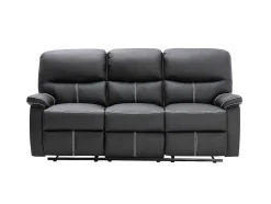 Vente-unique Bankstel 3+2-Drie- En Tweezitsrelaxbank Canby - Kunstleer - Zwart