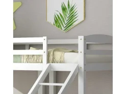 ModernLuxe Kinderbed Stapelbed-Driepersoonsstapelbed Met Lattenbodem - 90X200Cm - Massief Hout - Wit