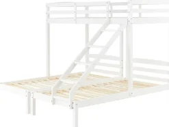 ModernLuxe Kinderbed Stapelbed-Driepersoonsstapelbed Met Lattenbodem - 90X200Cm - Massief Hout - Wit