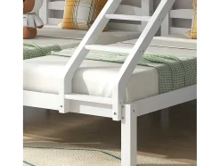 ModernLuxe Kinderbed Stapelbed-Driepersoonsstapelbed Met Lattenbodem - 90X200Cm - Massief Hout - Wit