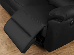 Vente-unique Bankstel 3+2-Driezits- En Tweezits Relaxbank Van Leer Marcis - Zwart - Elektrisch