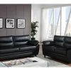 Vente-unique Bankstel 3+2-Driezits- En Tweezitsbank Manoa Van Kunstleer - Zwart