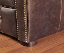 Vente-unique Bankstel 3+2-Driezits- En Tweezitsbank Chesterfield Clotaire Van 100% Leer Met Lived-In Aspect