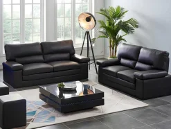 Vente-unique Bankstel 3+2-Driezits- En Tweezitsbank Van Buffelleer Mimas - Zwart