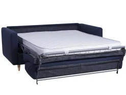 Vente-unique Slaapbank Met Matras-Driezits Express Bedbank Van Stof Ganoa - Blauw