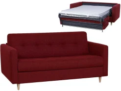 Vente-unique Slaapbank Met Matras-Driezits Express Bedbank Van Stof Ganoa - Blauw