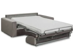 Vente-unique Speciale Modellen Zitbanken & Fauteuils-Driezits Express Bedbank Van Fluweel Calito - Antraciet - Tweepersoonsbed 140 Cm - Matras 14 Cm
