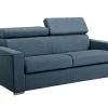 Vente-unique Speciale Modellen Zitbanken & Fauteuils-Driezits Express Slaapbank Van Stof Vizir - Blauw - Slaapafmeting Met Brede Latten 140 Cm - Matras 18 Cm