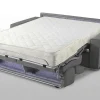 Vente-unique Speciale Modellen Zitbanken & Fauteuils-Driezits Express Slaapbank Van Stof Vizir - Grijs - Slaapafmeting Met Brede Latten 140 Cm - Matras 18 Cm