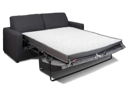 Vente-unique Slaapbank Met Matras-Driezits Express Slaapbank Van Antraciet Stof - Doneto