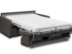 Vente-unique Speciale Modellen Zitbanken & Fauteuils-Driezits Express-Bedbank Van Kunstleer Calife - Grijs - Slaapafmeting 140 Cm