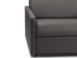 Vente-unique Speciale Modellen Zitbanken & Fauteuils-Driezits Express-Bedbank Van Kunstleer Calife - Grijs - Slaapafmeting 140 Cm