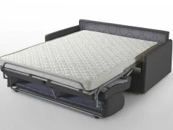 Vente-unique Slaapbank Met Matras-Driezits Express-Bedbank Van Stof Calife - Grijs