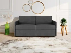 Vente-unique Slaapbank Met Matras-Driezits Express-Bedbank Van Stof Calife - Grijs