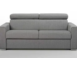 Vente-unique Speciale Modellen Zitbanken & Fauteuils-Driezits Express-Bedbank Van Stof Vizir - Grijs - Slaapafmeting 140 Cm