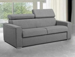 Vente-unique Speciale Modellen Zitbanken & Fauteuils-Driezits Express-Bedbank Van Stof Vizir - Grijs - Slaapafmeting 140 Cm