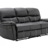 Vente-unique Zitbank-Driezits Relaxbank Canby - Kunstleer - Zwart