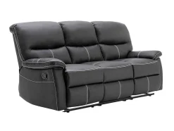 Vente-unique Zitbank-Driezits Relaxbank Canby - Kunstleer - Zwart