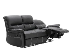 Vente-unique Zitbank-Driezits Relaxbank Canby - Kunstleer - Zwart