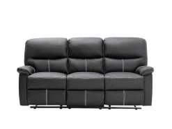 Vente-unique Zitbank-Driezits Relaxbank Canby - Kunstleer - Zwart