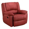 Vente-unique Set Zitbank + Fauteuil-Driezits Relaxbank En Relaxfauteuil Van Leer Aroma - Rood