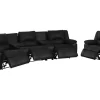 Vente-unique Set Zitbank + Fauteuil-Driezits Relaxbank En Relaxfauteuil Van Leer Aroma - Zwart