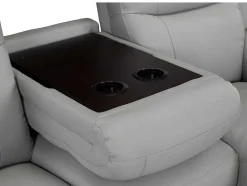 Vente-unique Relaxbanken Met Manuele Relaxfunctie-Driezits Relaxbank Evasion Van Leer - Licht Grijs