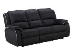 Vente-unique Relaxbanken Met Manuele Relaxfunctie-Driezits Relaxbank Microvezel Hernani - Zwart