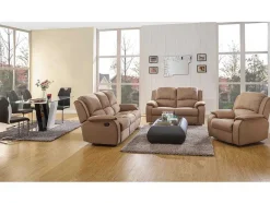 Vente-unique 2En 3-Zitsbank-Driezits Relaxbank Microvezel Hernani - Grijs